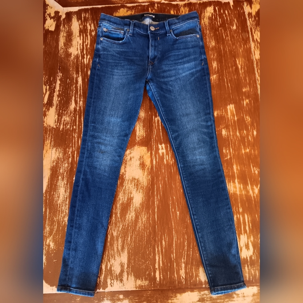 EXPRESS-Women's Stretch Mid-Rise Super Soft Denim Legging Jean-Sz8R-EUC!
